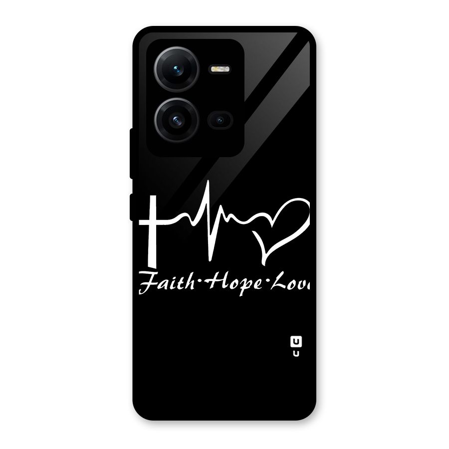 Faith Hope Love Heart Sign Glass Back Case for Vivo V25