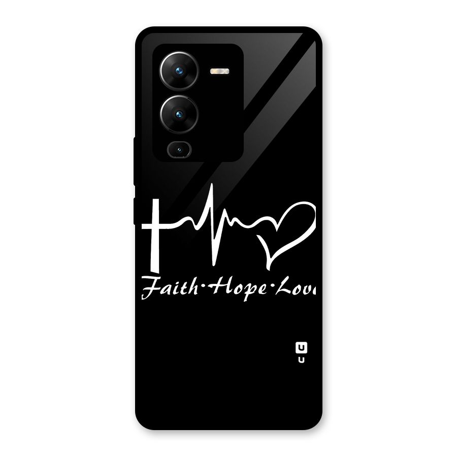 Faith Hope Love Heart Sign Glass Back Case for Vivo V25 Pro