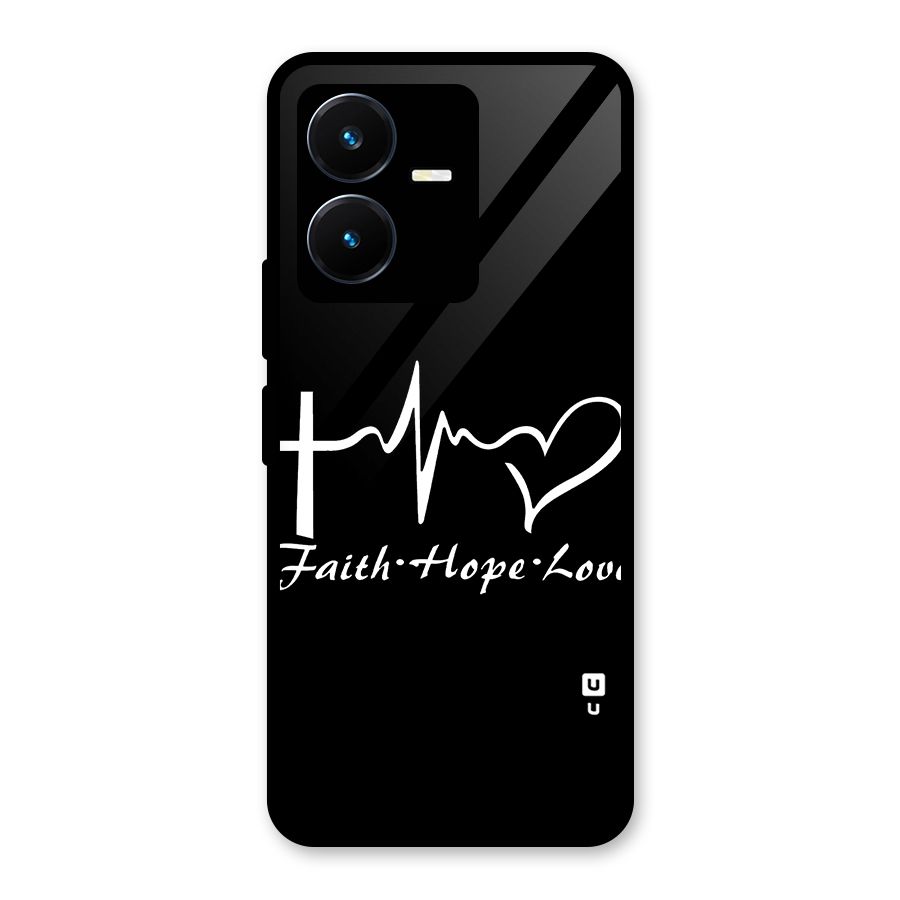Faith Hope Love Heart Sign Glass Back Case for Vivo Y22