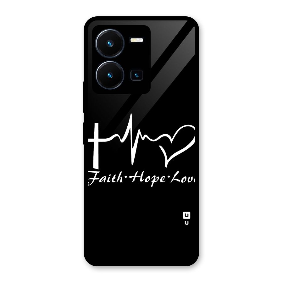 Faith Hope Love Heart Sign Glass Back Case for Vivo Y35