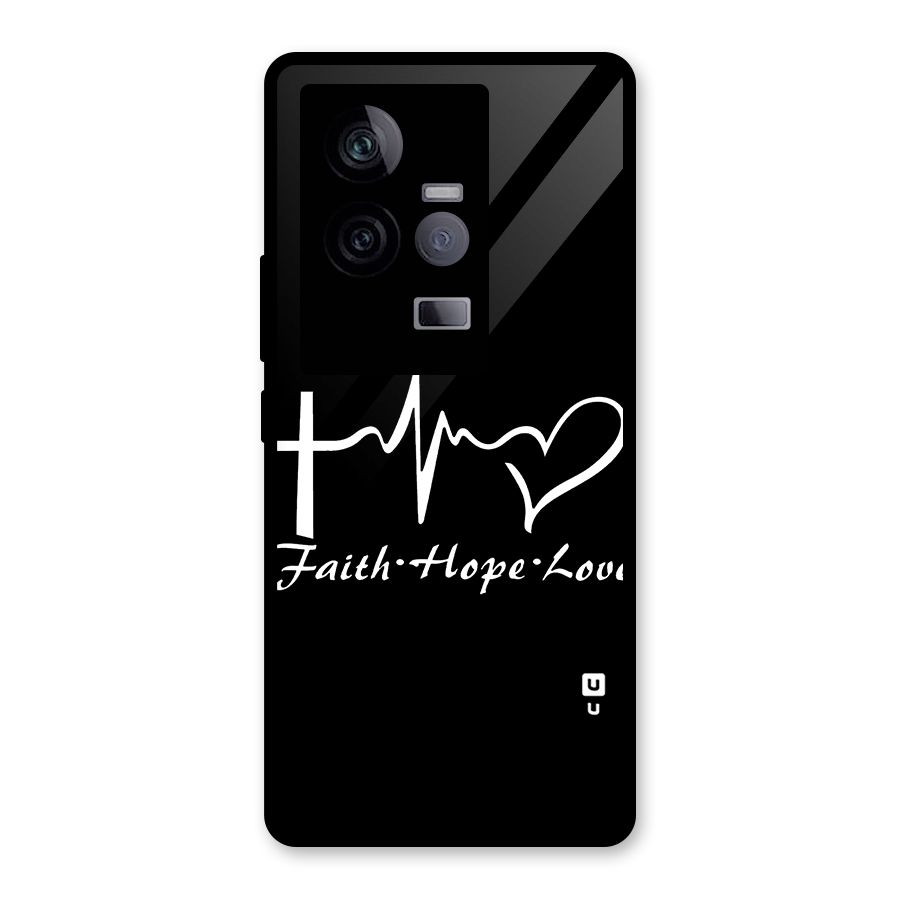 Faith Hope Love Heart Sign Glass Back Case for Vivo iQOO 11 5G