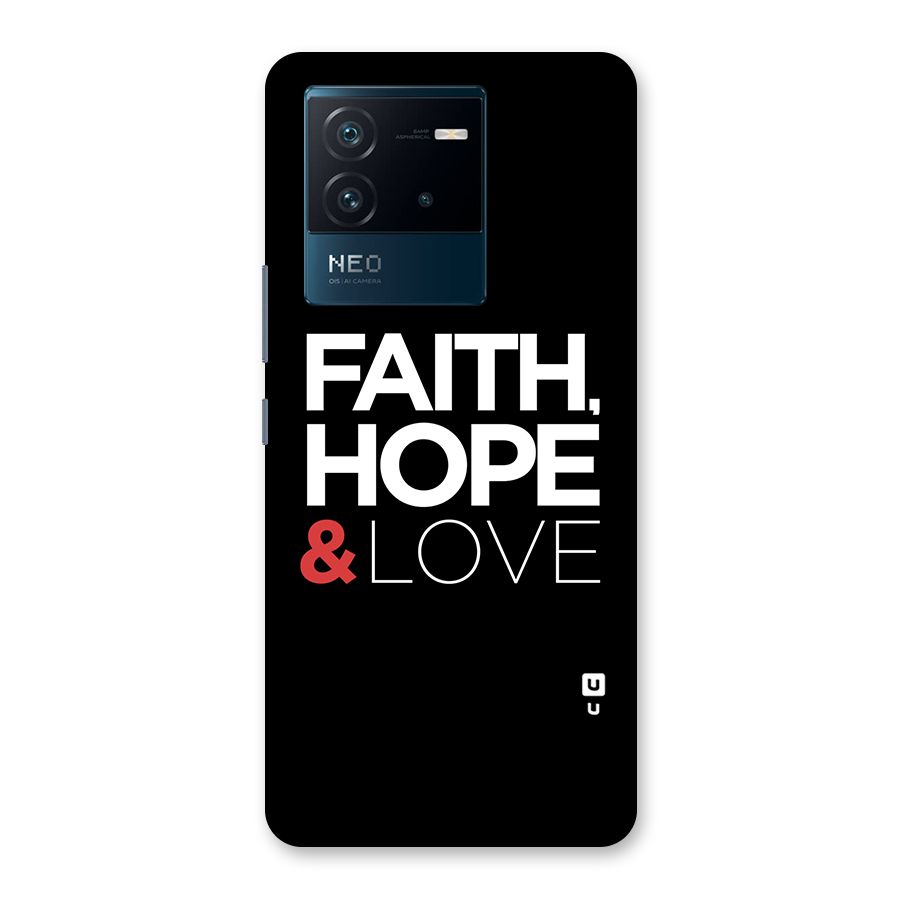Faith Hope and Love Typography Back Case for Vivo iQOO Neo 6 5G