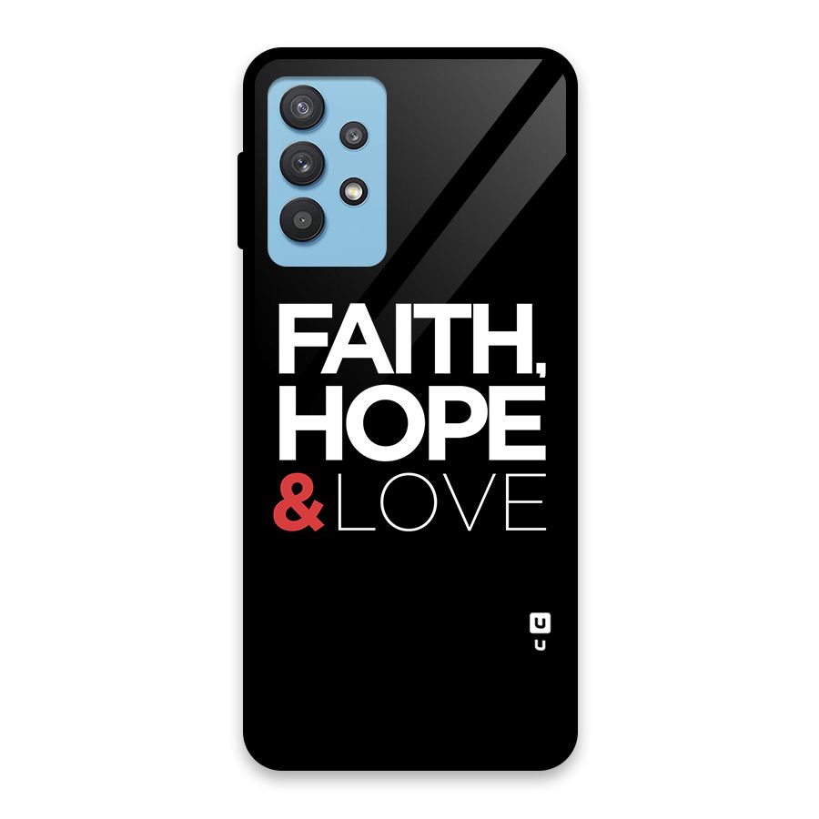 Faith Hope and Love Typography Glass Back Case for Galaxy M32 5G