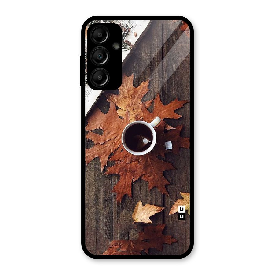 Fall Leaf Coffee Glass Back Case for Galaxy A14 5G