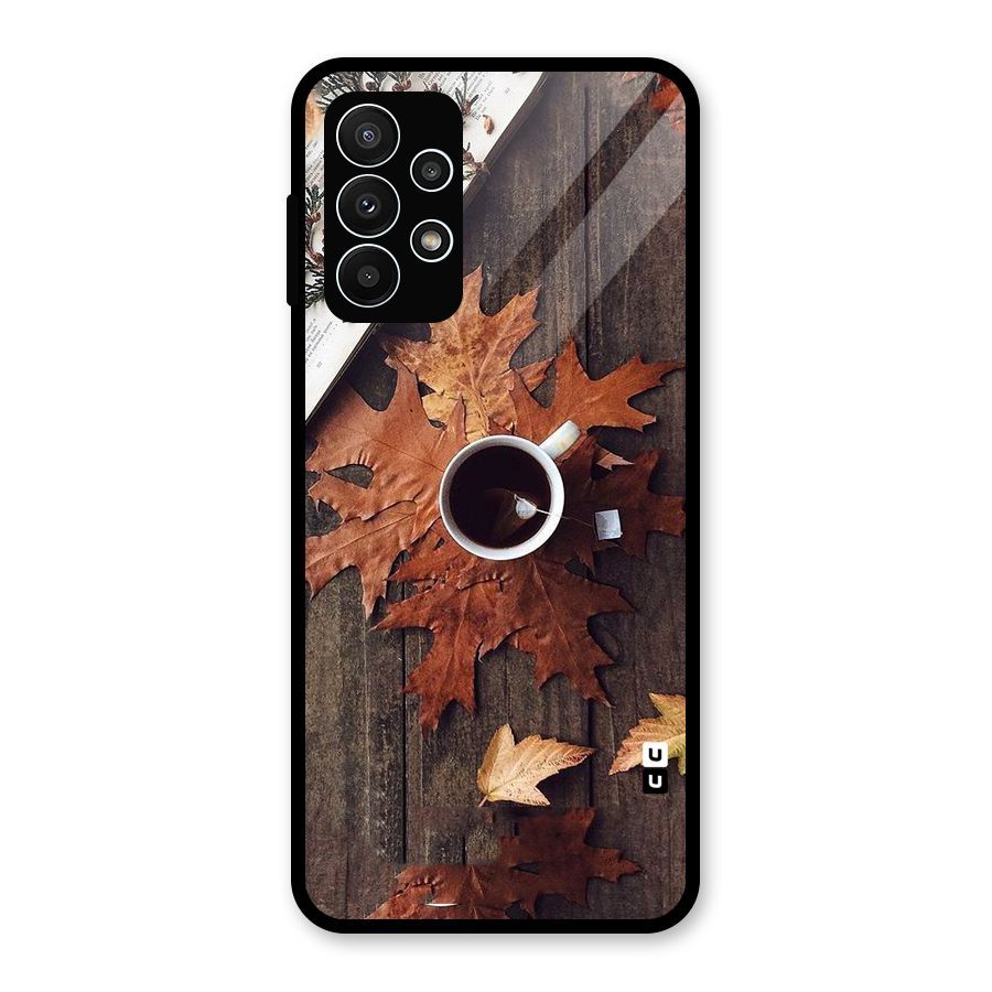 Fall Leaf Coffee Glass Back Case for Galaxy A23