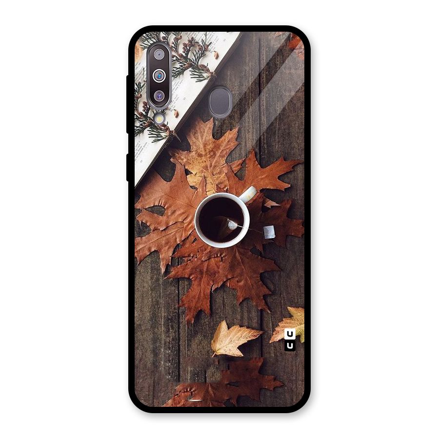 Fall Leaf Coffee Glass Back Case for Galaxy M30
