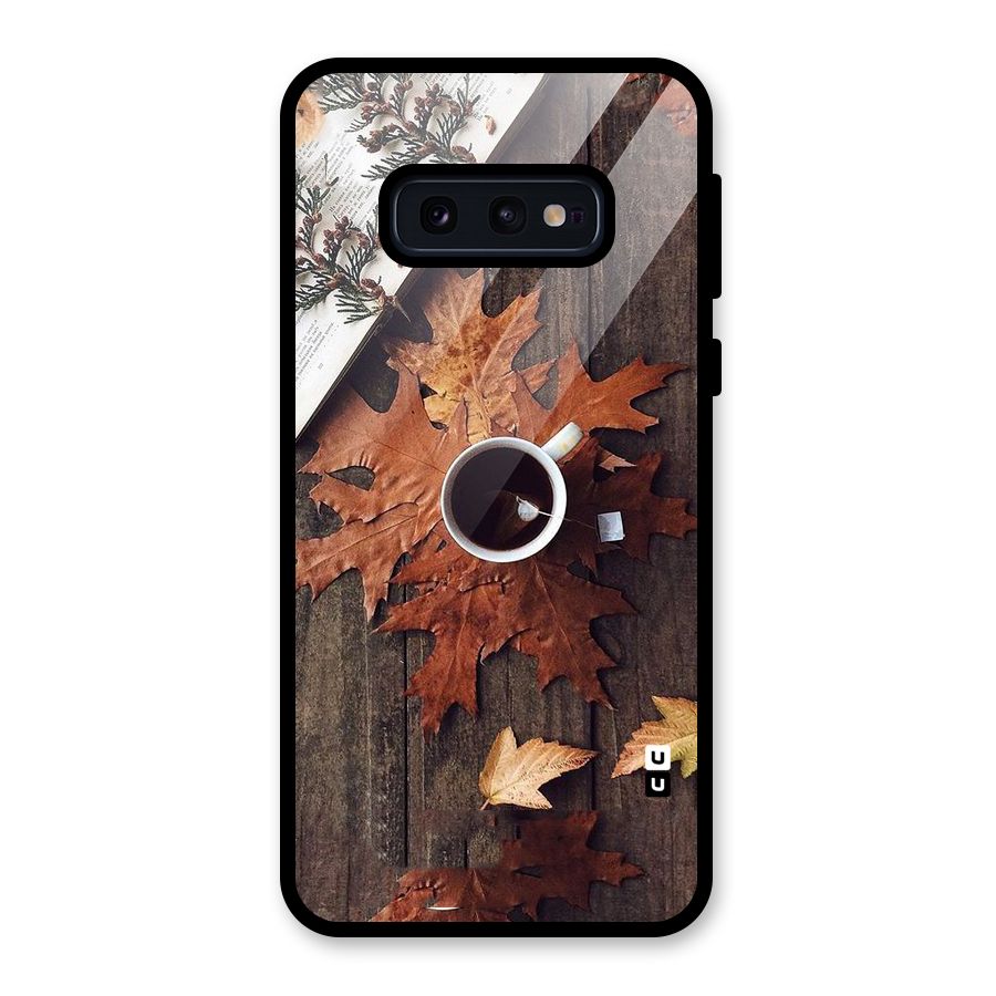 Fall Leaf Coffee Glass Back Case for Galaxy S10e