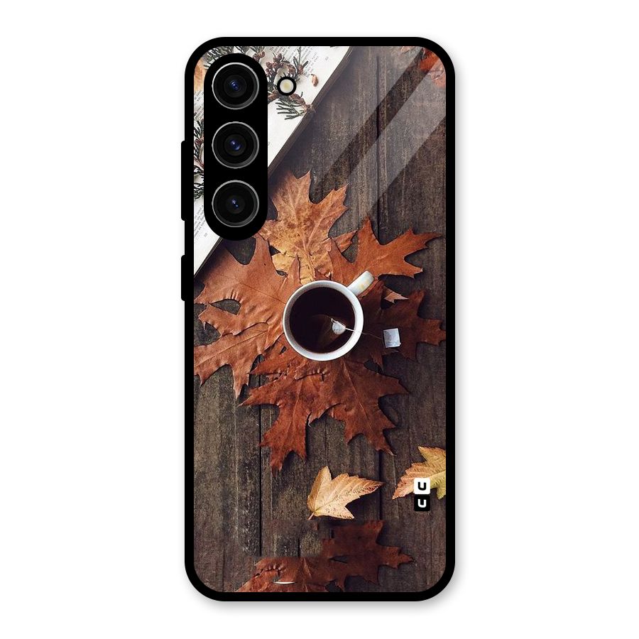 Fall Leaf Coffee Glass Back Case for Galaxy S23