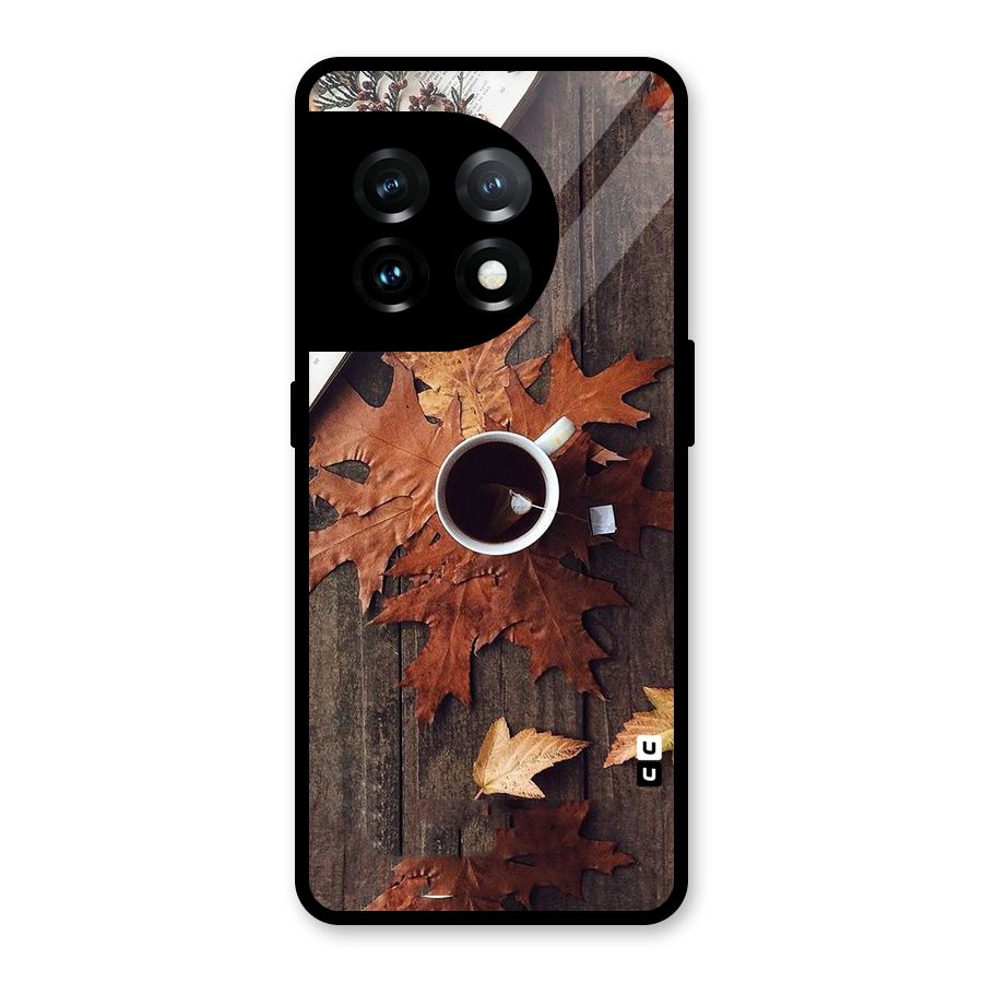 Fall Leaf Coffee Glass Back Case for OnePlus 11