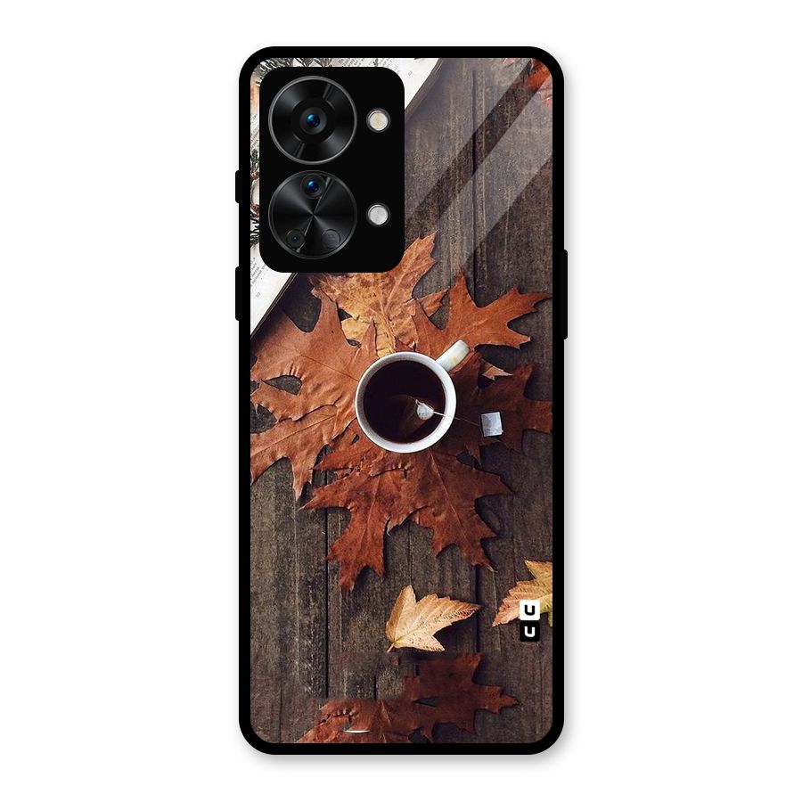 Fall Leaf Coffee Glass Back Case for OnePlus Nord 2T