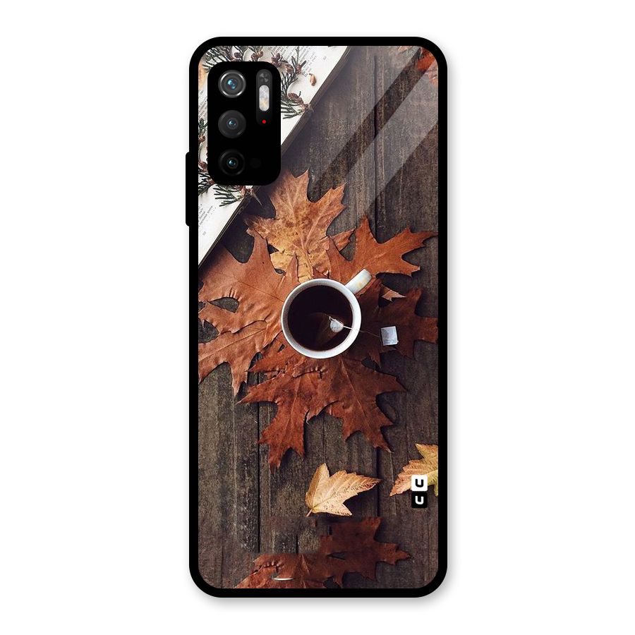 Fall Leaf Coffee Glass Back Case for Poco M3 Pro 5G