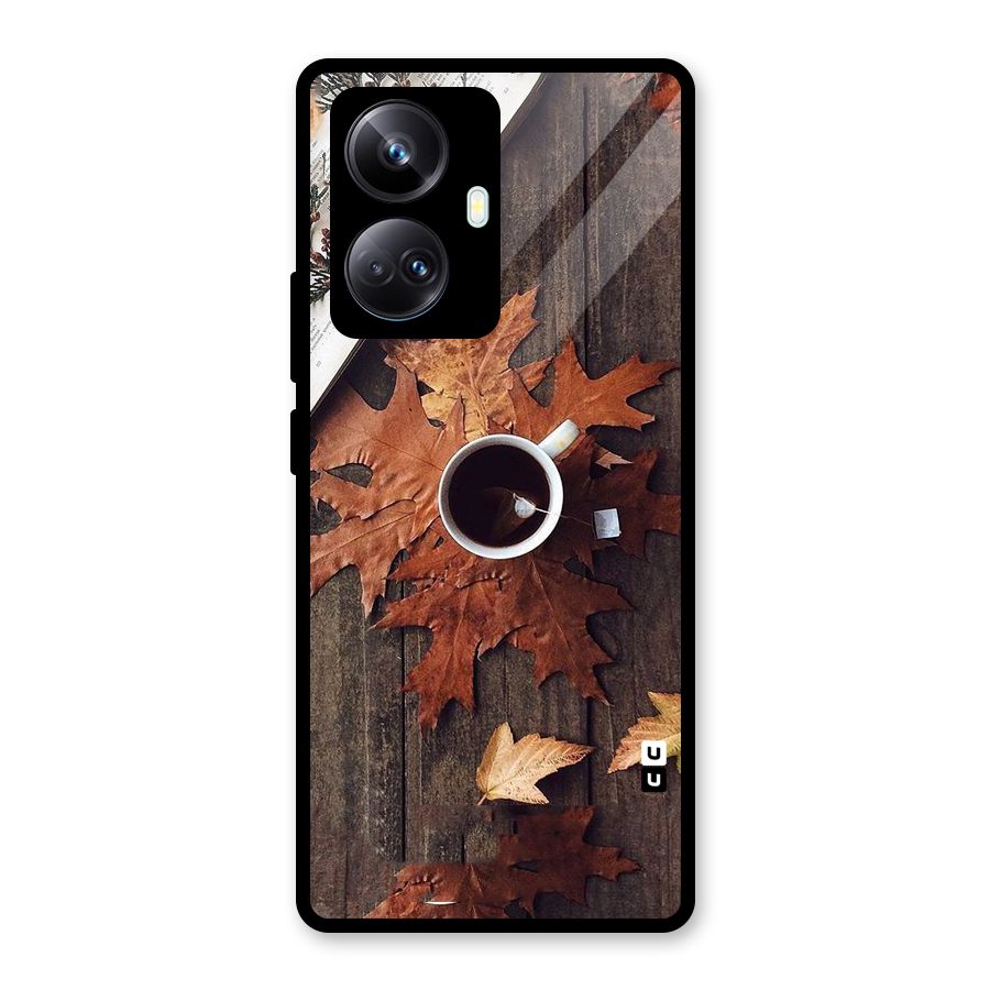 Fall Leaf Coffee Glass Back Case for Realme 10 Pro Plus
