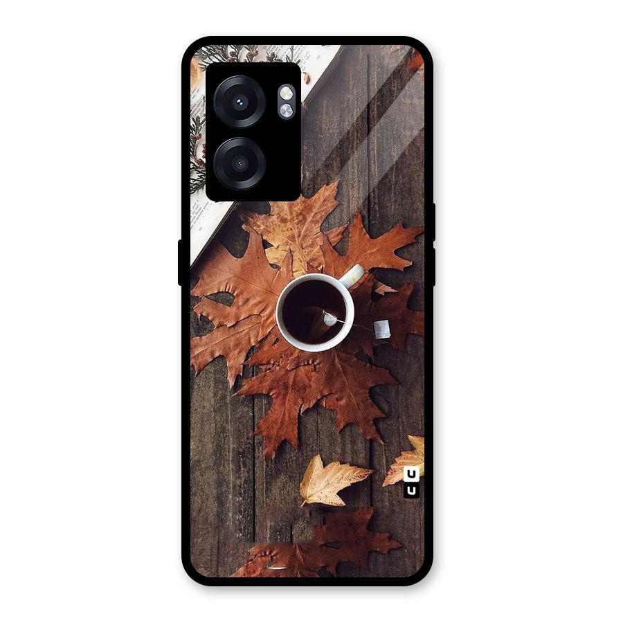Fall Leaf Coffee Glass Back Case for Realme Narzo 50 5G