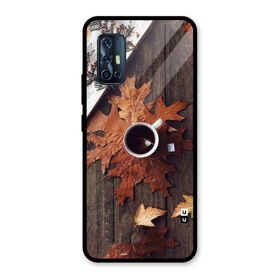 Fall Leaf Coffee Glass Back Case for Vivo V17