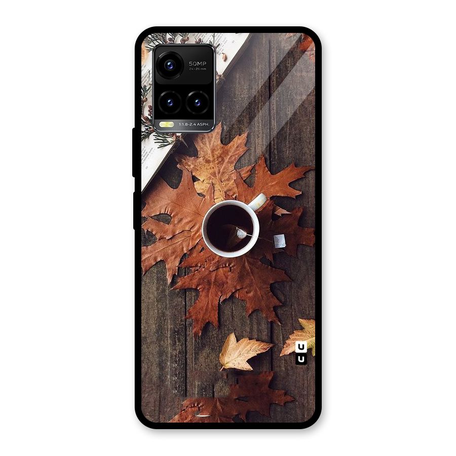 Fall Leaf Coffee Glass Back Case for Vivo Y21T