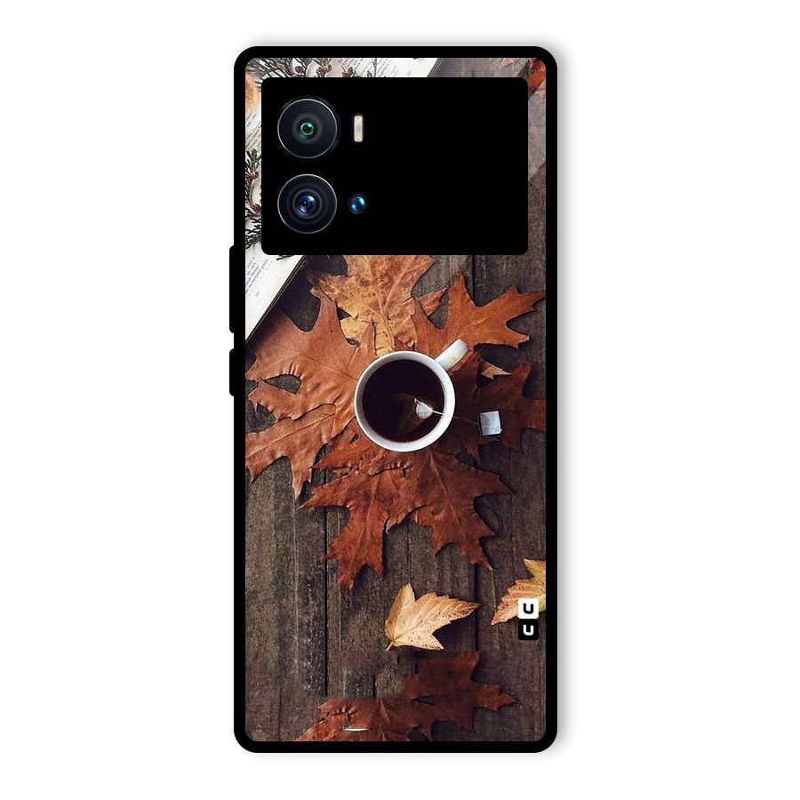 Fall Leaf Coffee Glass Back Case for Vivo iQOO 9 Pro