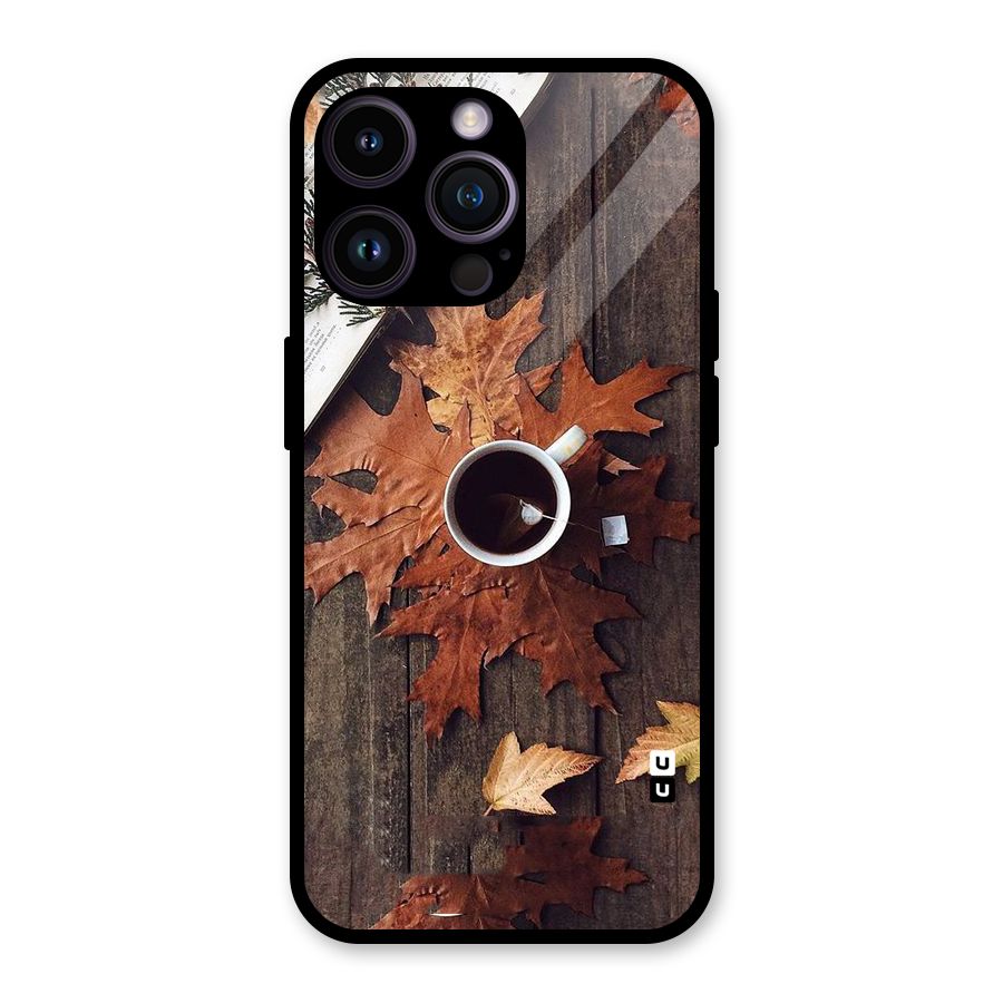 Fall Leaf Coffee Glass Back Case for iPhone 14 Pro Max