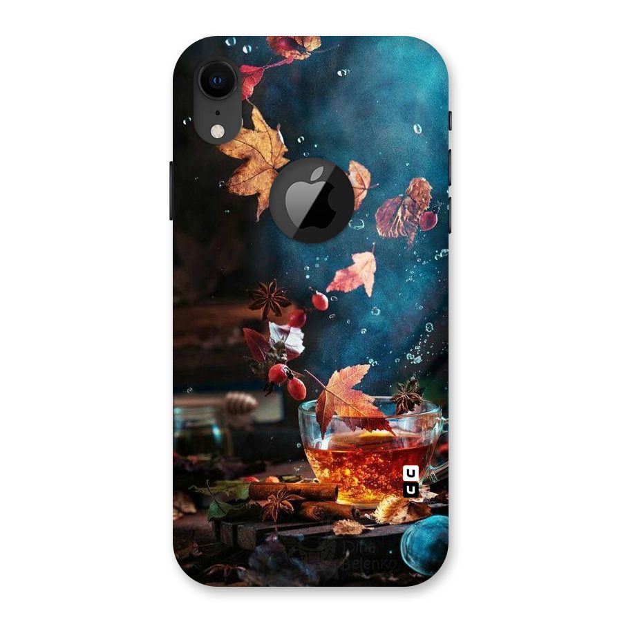 Falling Leaves Tea Back Case for iPhone XR Logo Cut