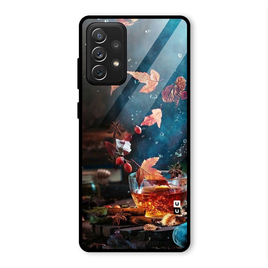 Falling Leaves Tea Glass Back Case for Galaxy A72