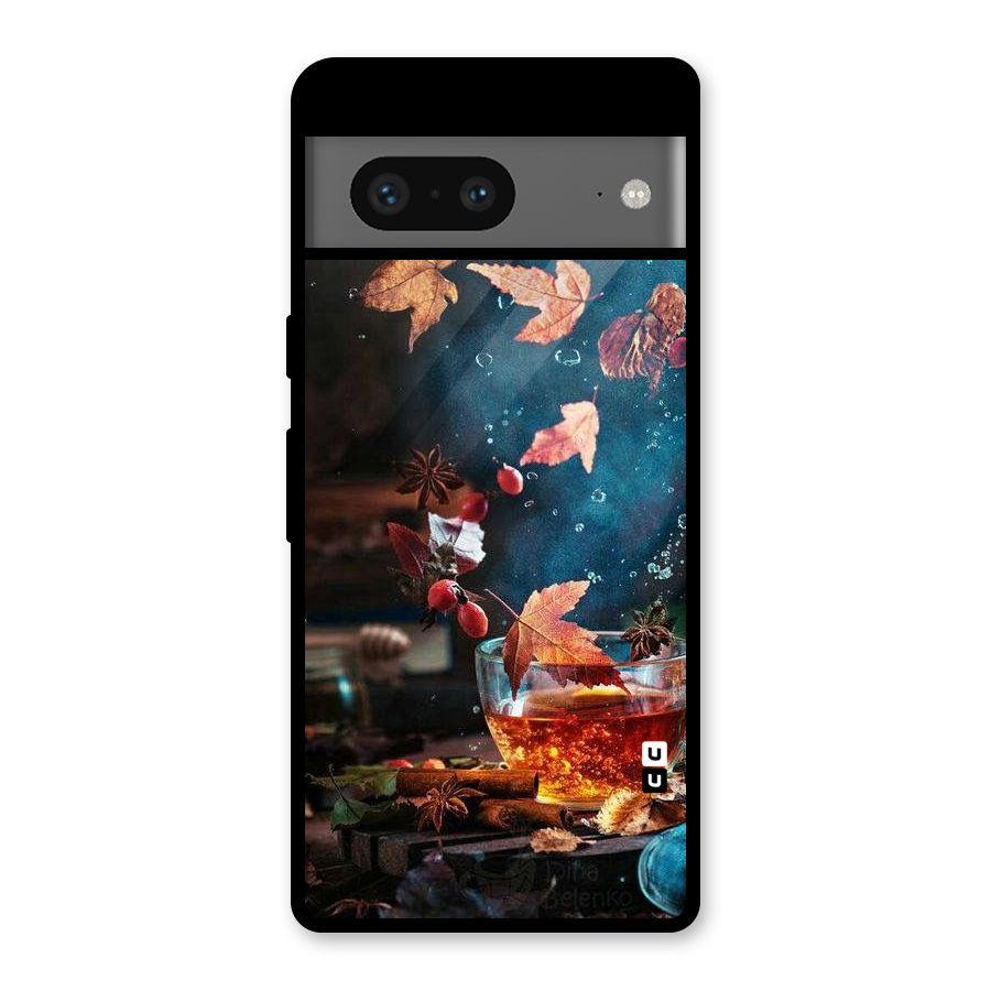 Falling Leaves Tea Glass Back Case for Google Pixel 7