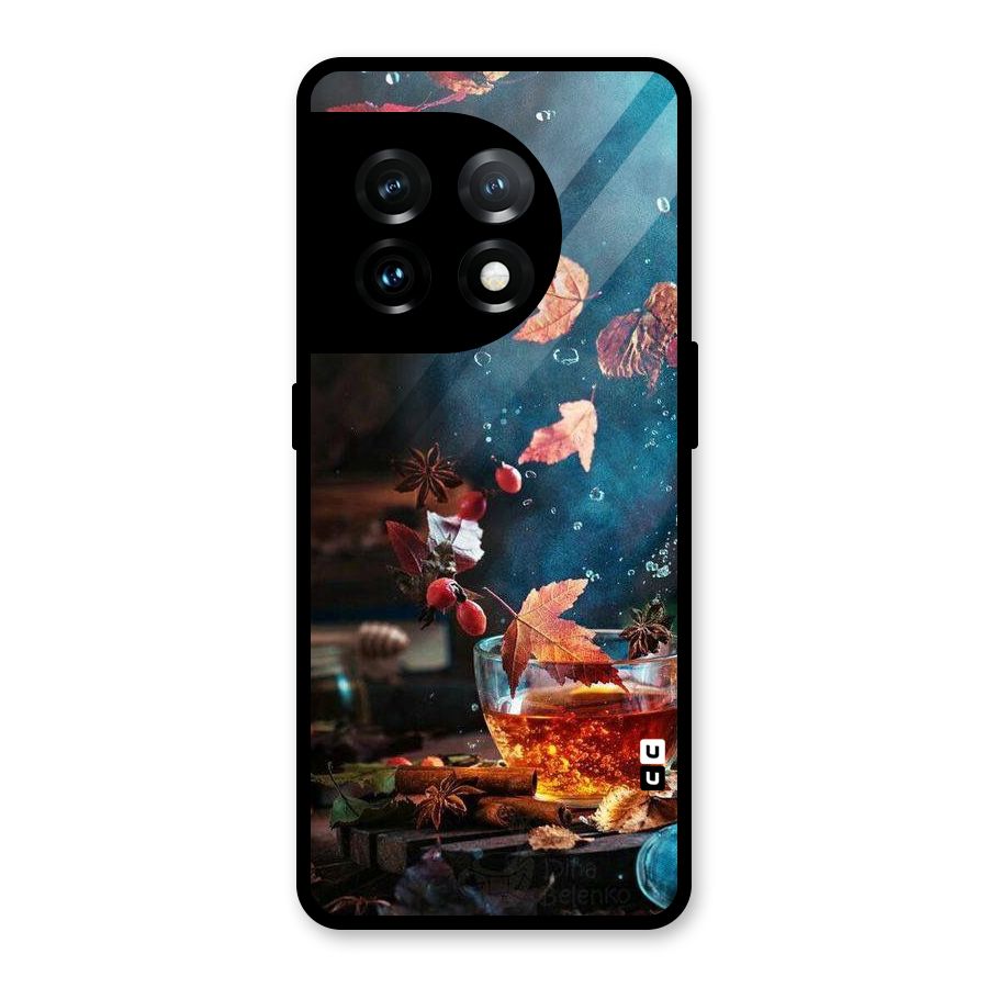Falling Leaves Tea Glass Back Case for OnePlus 11