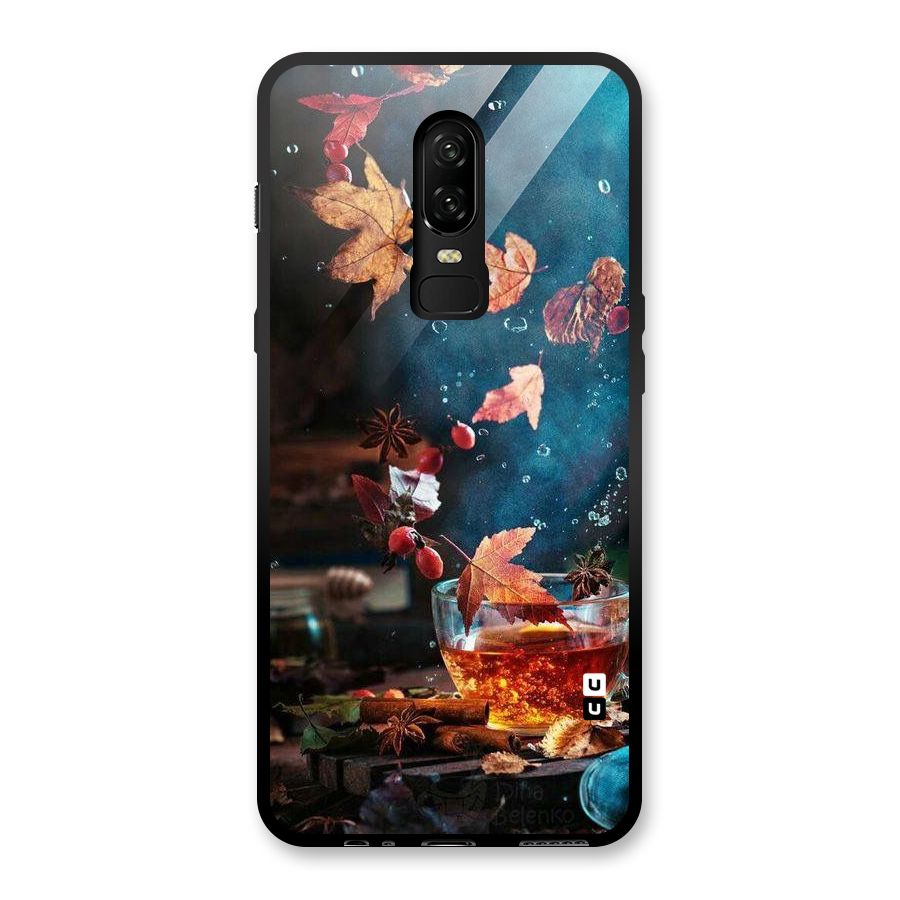 Falling Leaves Tea Glass Back Case for OnePlus 6
