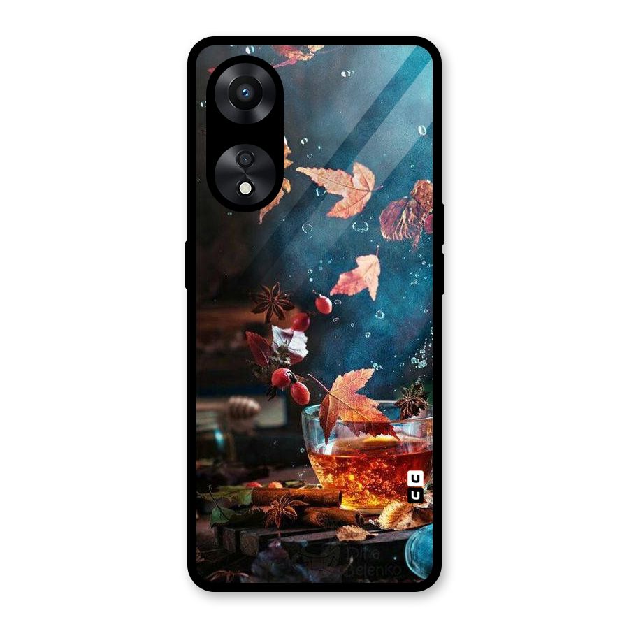 Falling Leaves Tea Glass Back Case for Oppo A78
