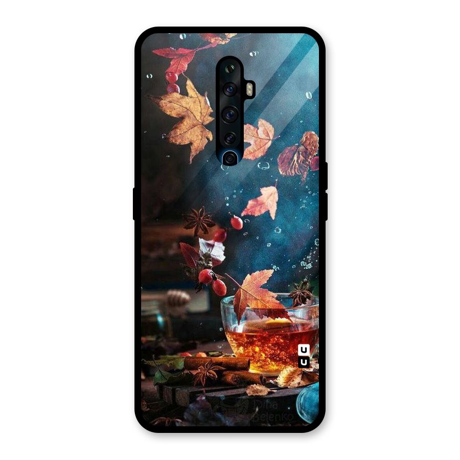 Falling Leaves Tea Glass Back Case for Oppo Reno2 F