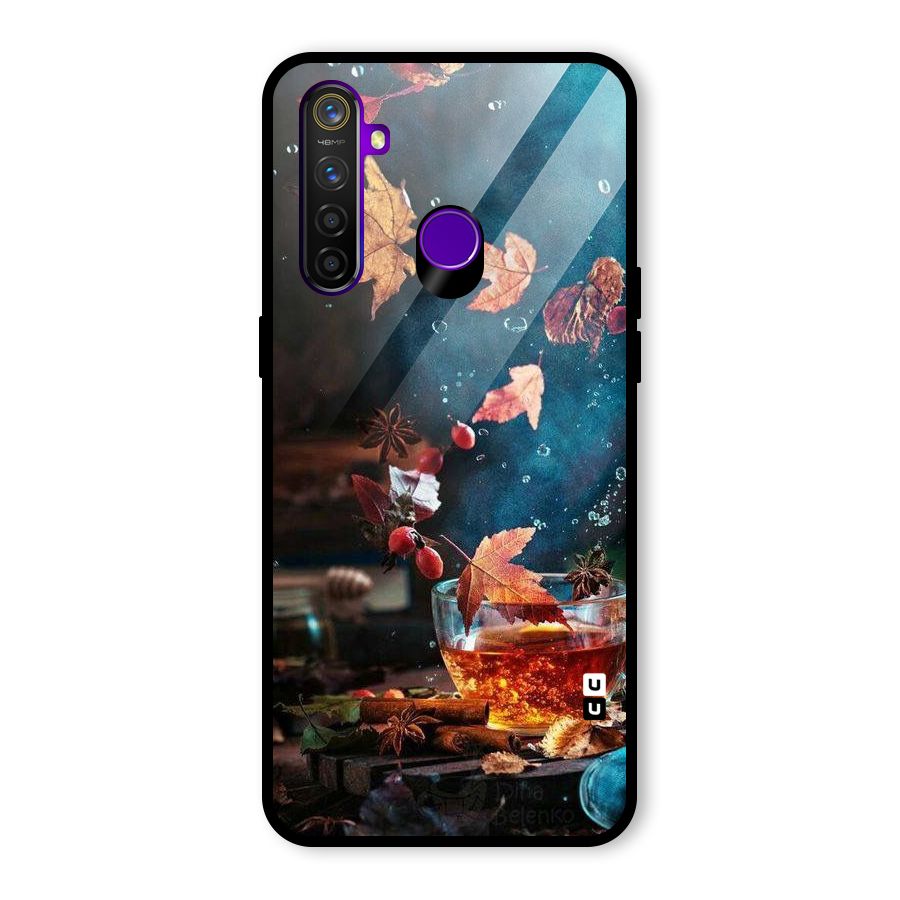 Falling Leaves Tea Glass Back Case for Realme 5 Pro