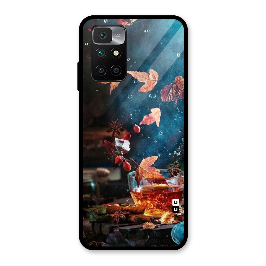 Falling Leaves Tea Glass Back Case for Redmi 10 Prime