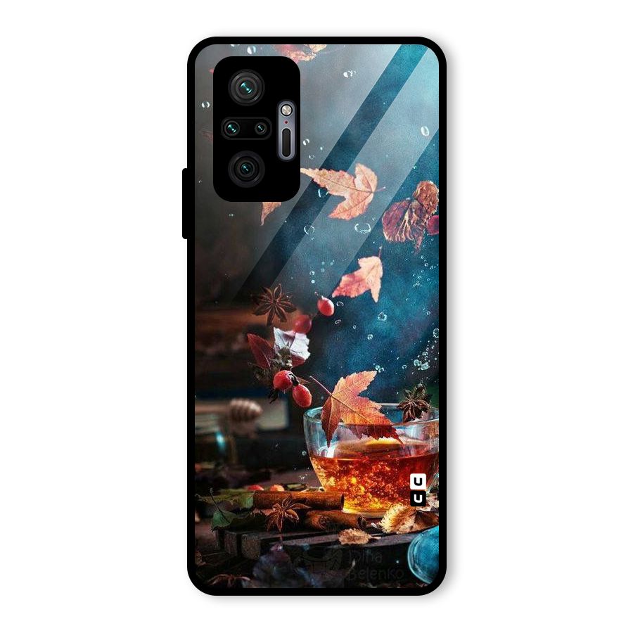 Falling Leaves Tea Glass Back Case for Redmi Note 10 Pro