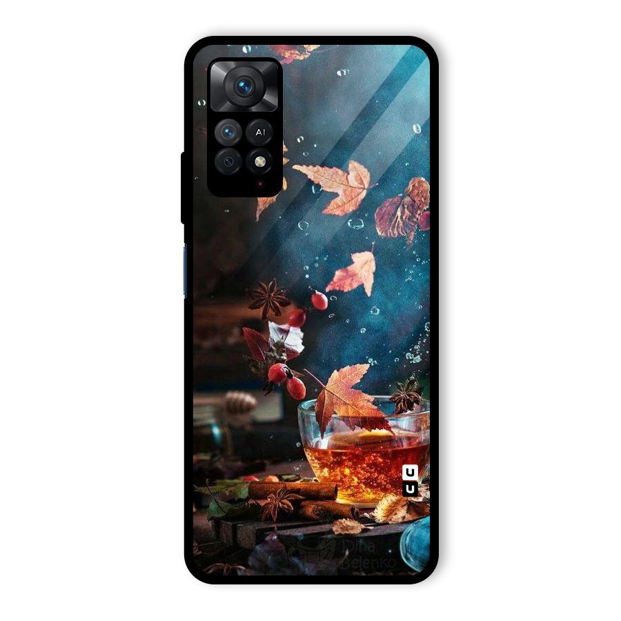 Falling Leaves Tea Glass Back Case for Redmi Note 11 Pro