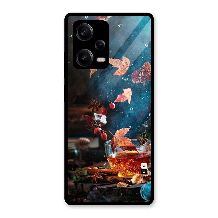 Falling Leaves Tea Glass Back Case for Redmi Note 12 Pro