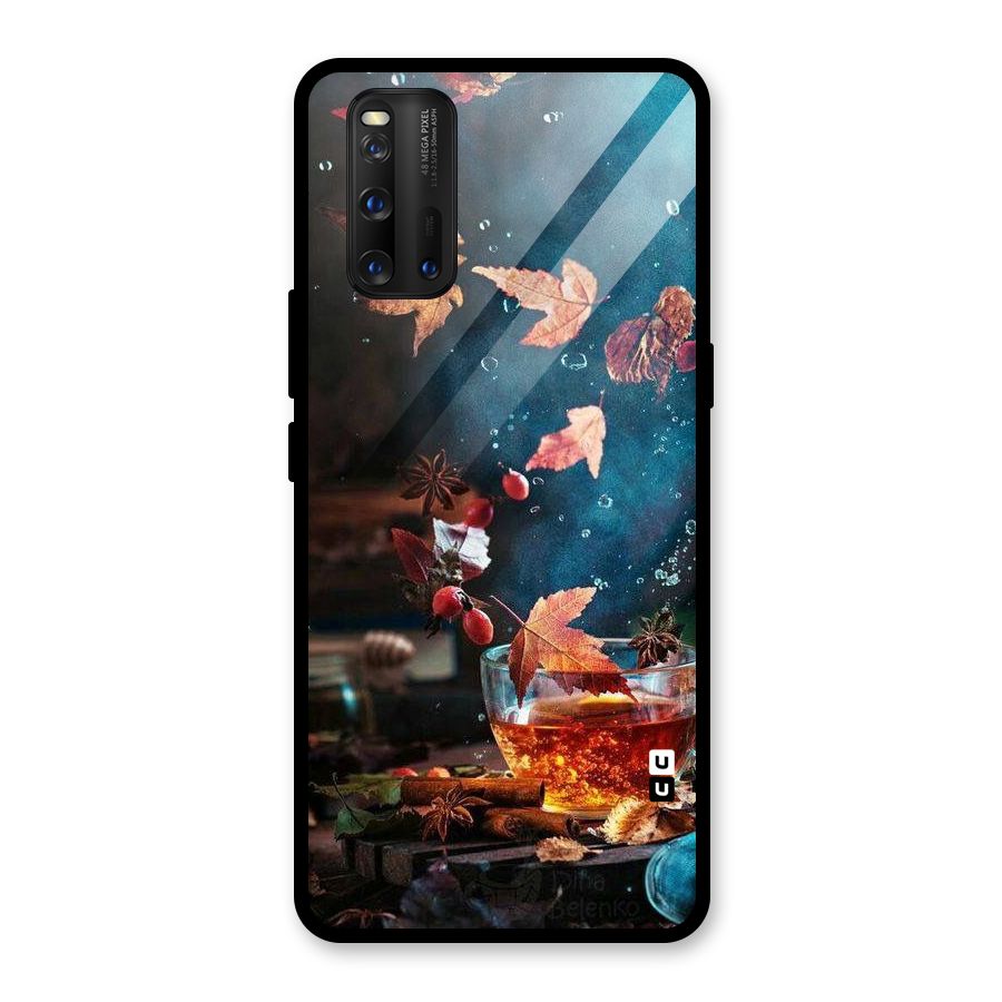 Falling Leaves Tea Glass Back Case for Vivo iQOO 3