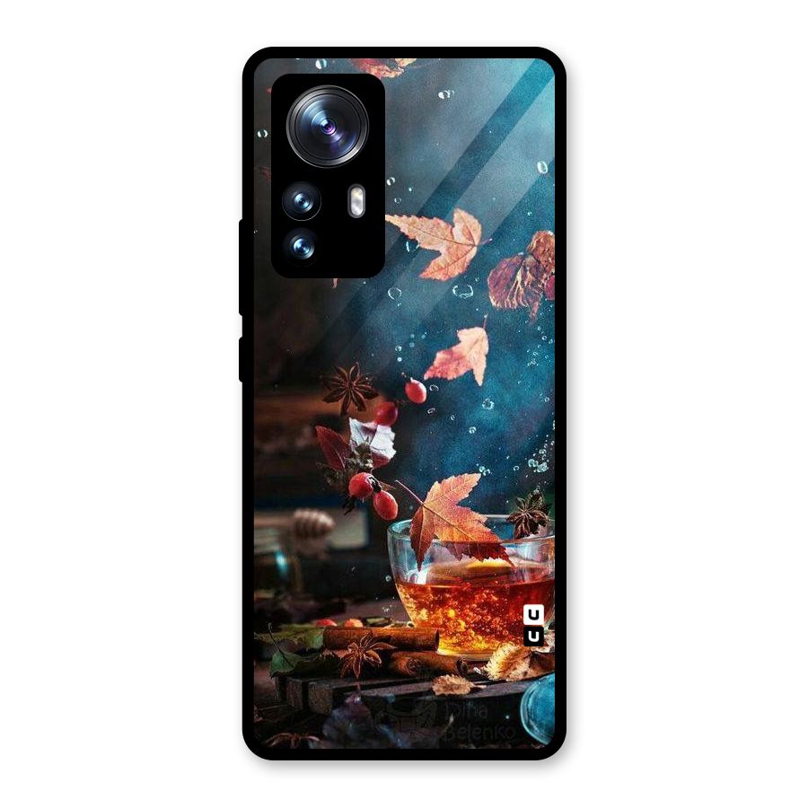 Falling Leaves Tea Glass Back Case for Xiaomi 12 Pro