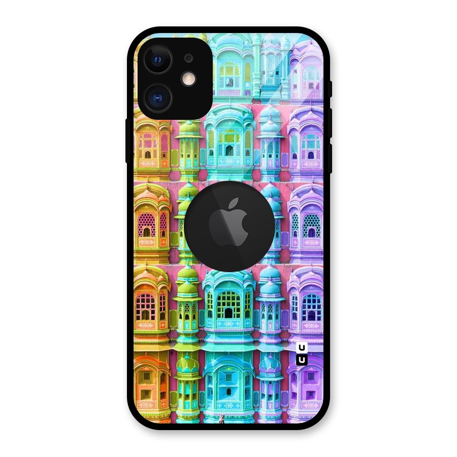 Fancy Architecture Glass Back Case for iPhone 11 Logo Cut