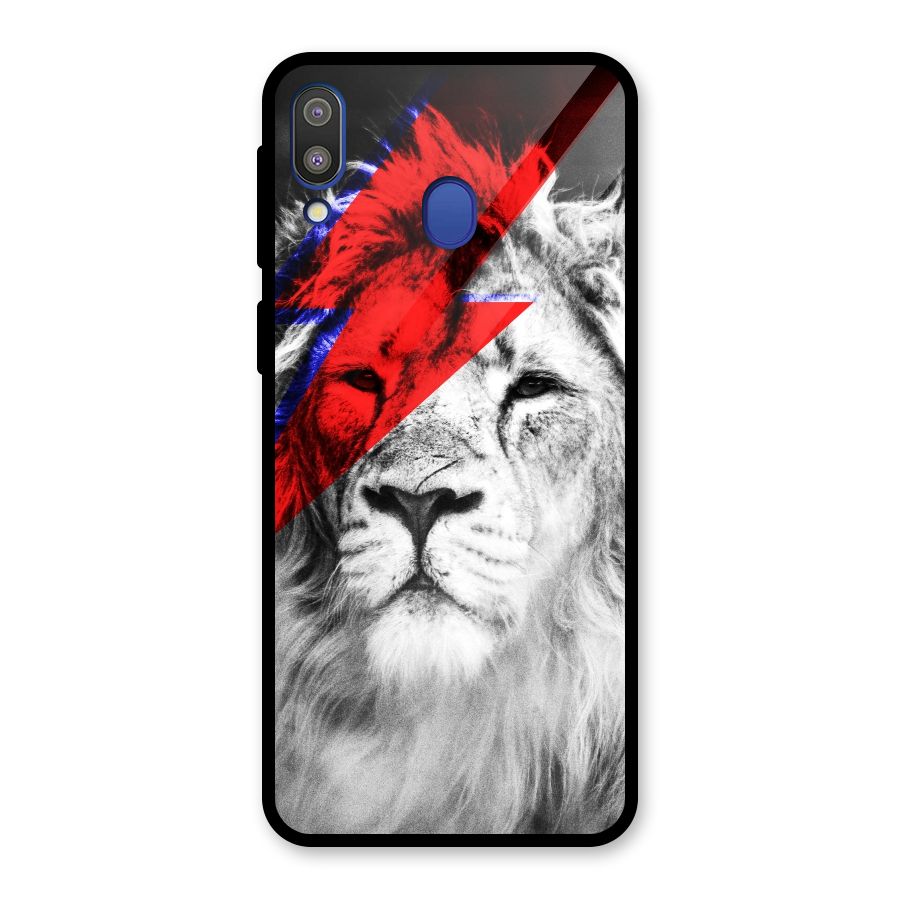 Fearless Lion Glass Back Case for Galaxy M20