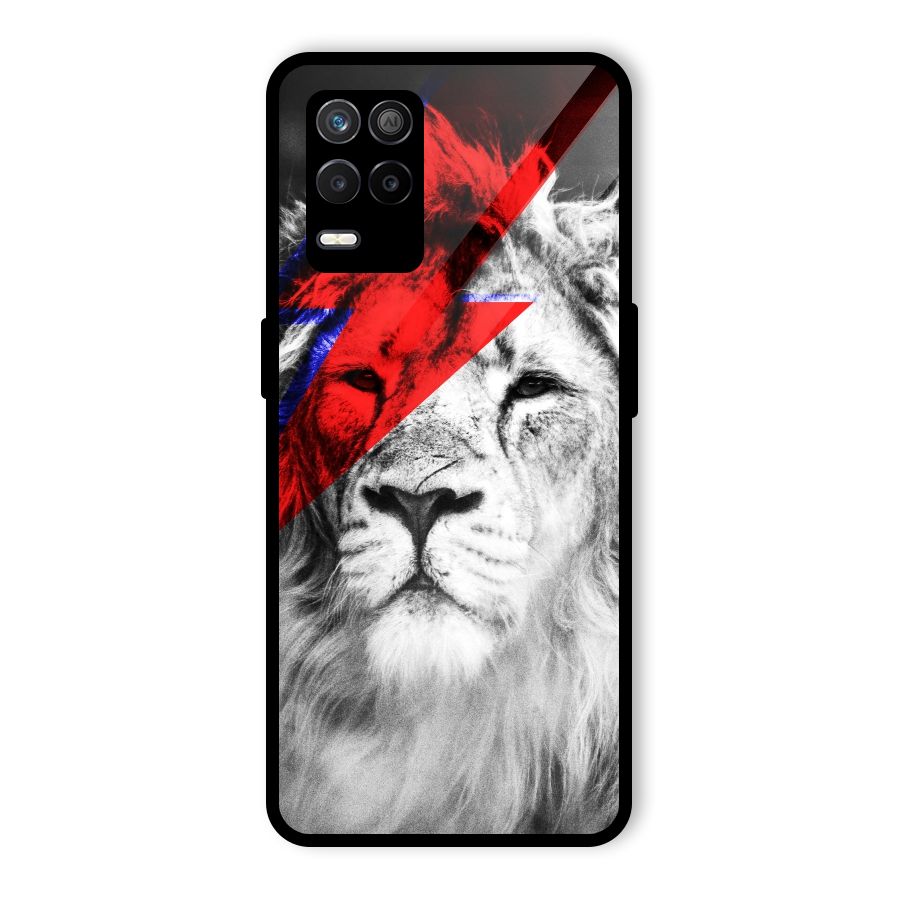 Fearless Lion Glass Back Case for Realme 8 5G