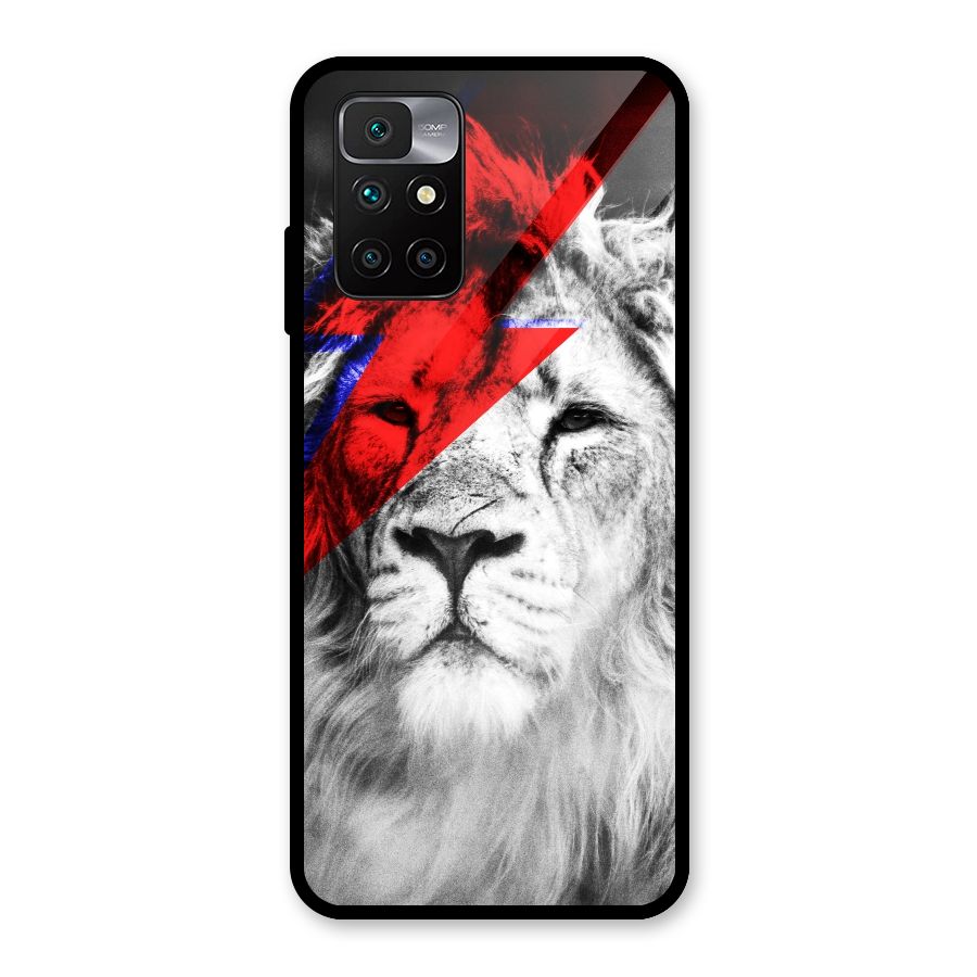 Fearless Lion Glass Back Case for Redmi 10 Prime