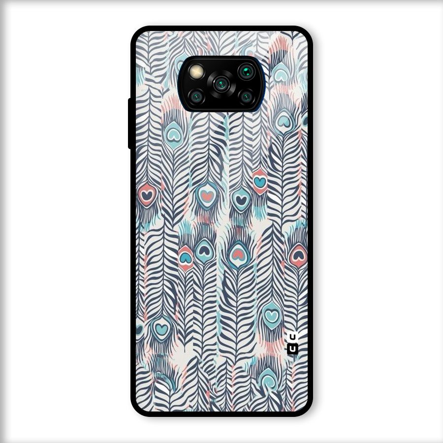 Feather Art Glass Back Case for Poco X3