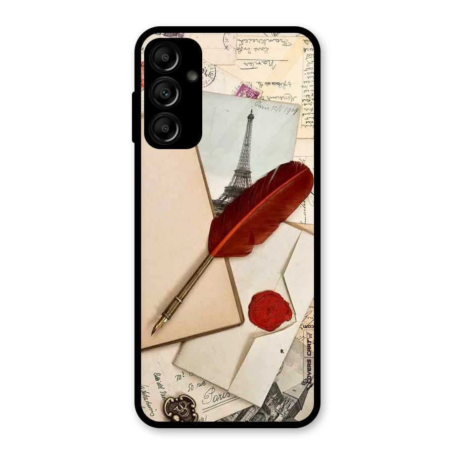 Feather Beauty Glass Back Case for Galaxy A14 5G