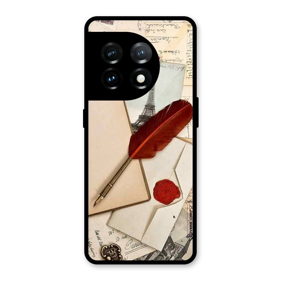 Feather Beauty Glass Back Case for OnePlus 11