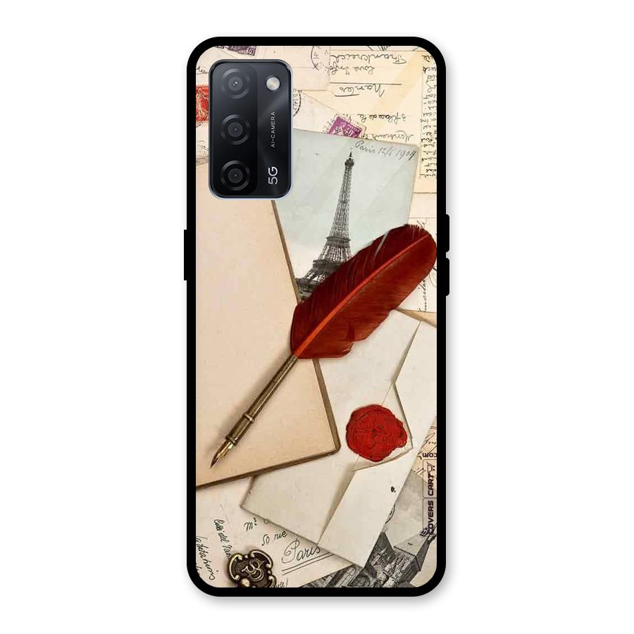 Feather Beauty Glass Back Case for Oppo A53s 5G