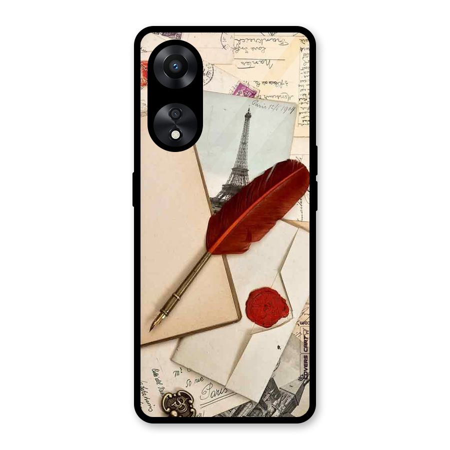 Feather Beauty Glass Back Case for Oppo A78