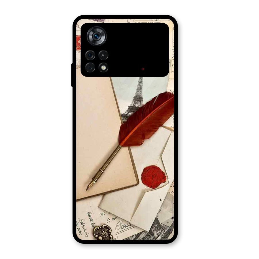 Feather Beauty Glass Back Case for Poco X4 Pro 5G