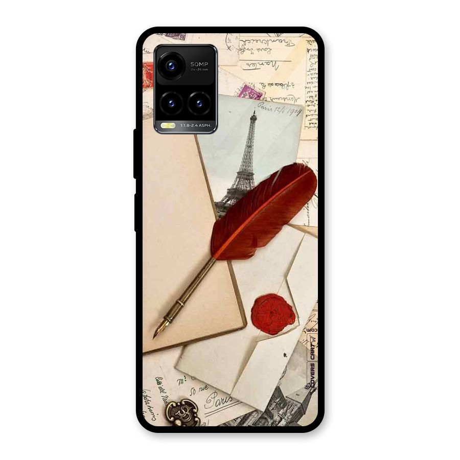 Feather Beauty Glass Back Case for Vivo Y21T