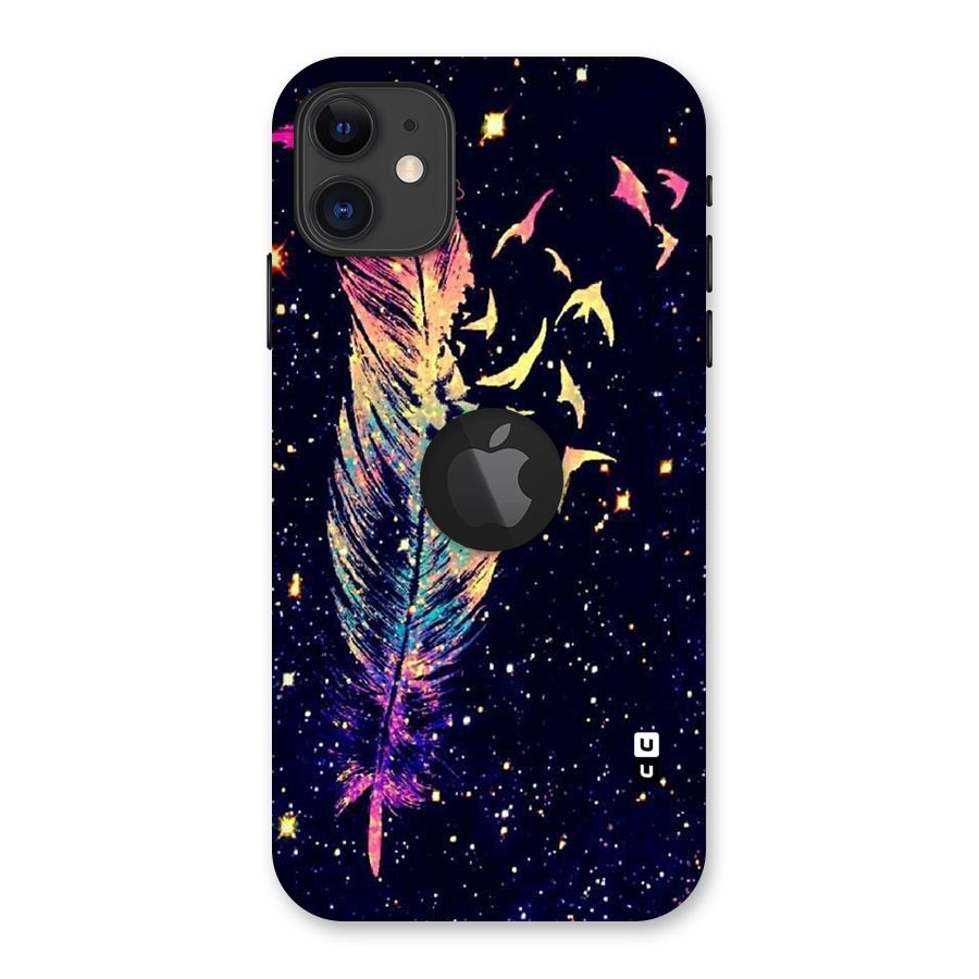 Feather Bird Fly Back Case for iPhone 11 Logo Cut
