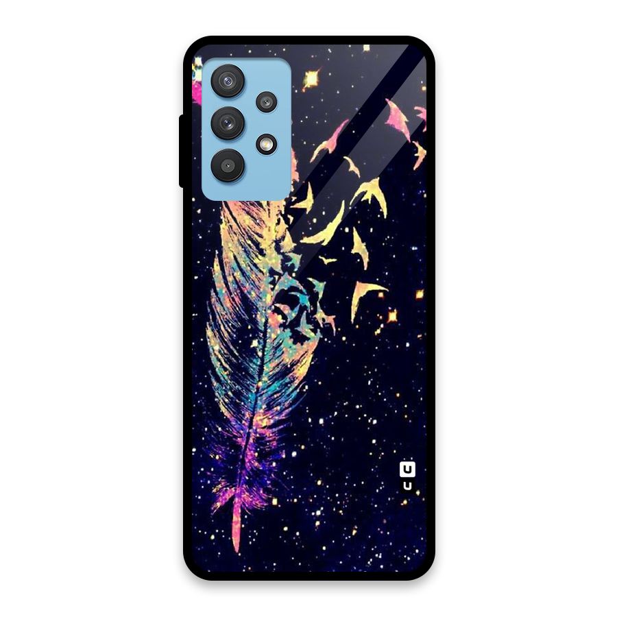 Feather Bird Fly Glass Back Case for Galaxy M32 5G