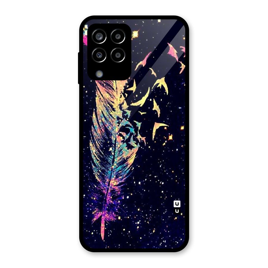 Feather Bird Fly Glass Back Case for Galaxy M33