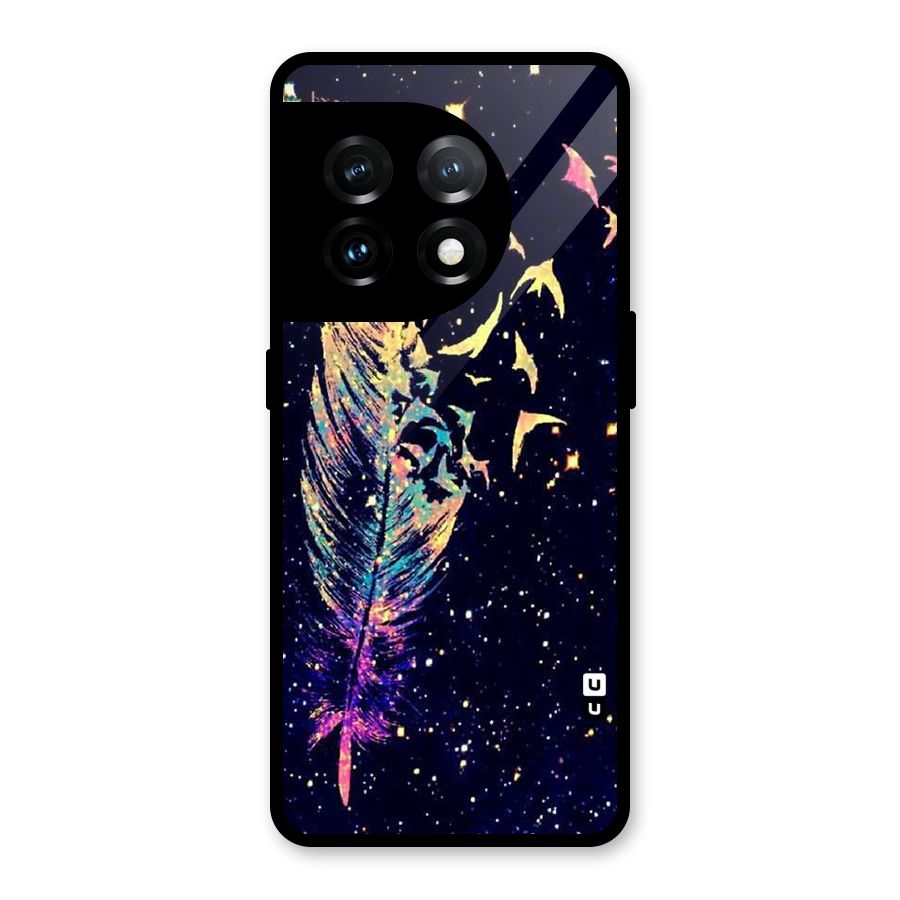 Feather Bird Fly Glass Back Case for OnePlus 11